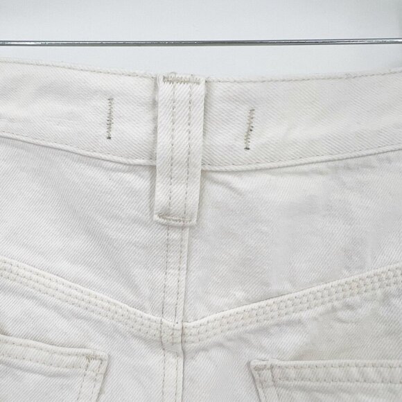 We The Free White Denim Skirt 27 Raw Hem Jean Mini Free People Boho - Picture 9 of 12